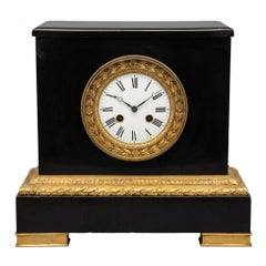 Neoclassical Mantel Clock with Gilt Bronze Accents