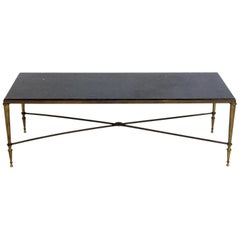 Neoclassical Marble and Brass Coffee Table
