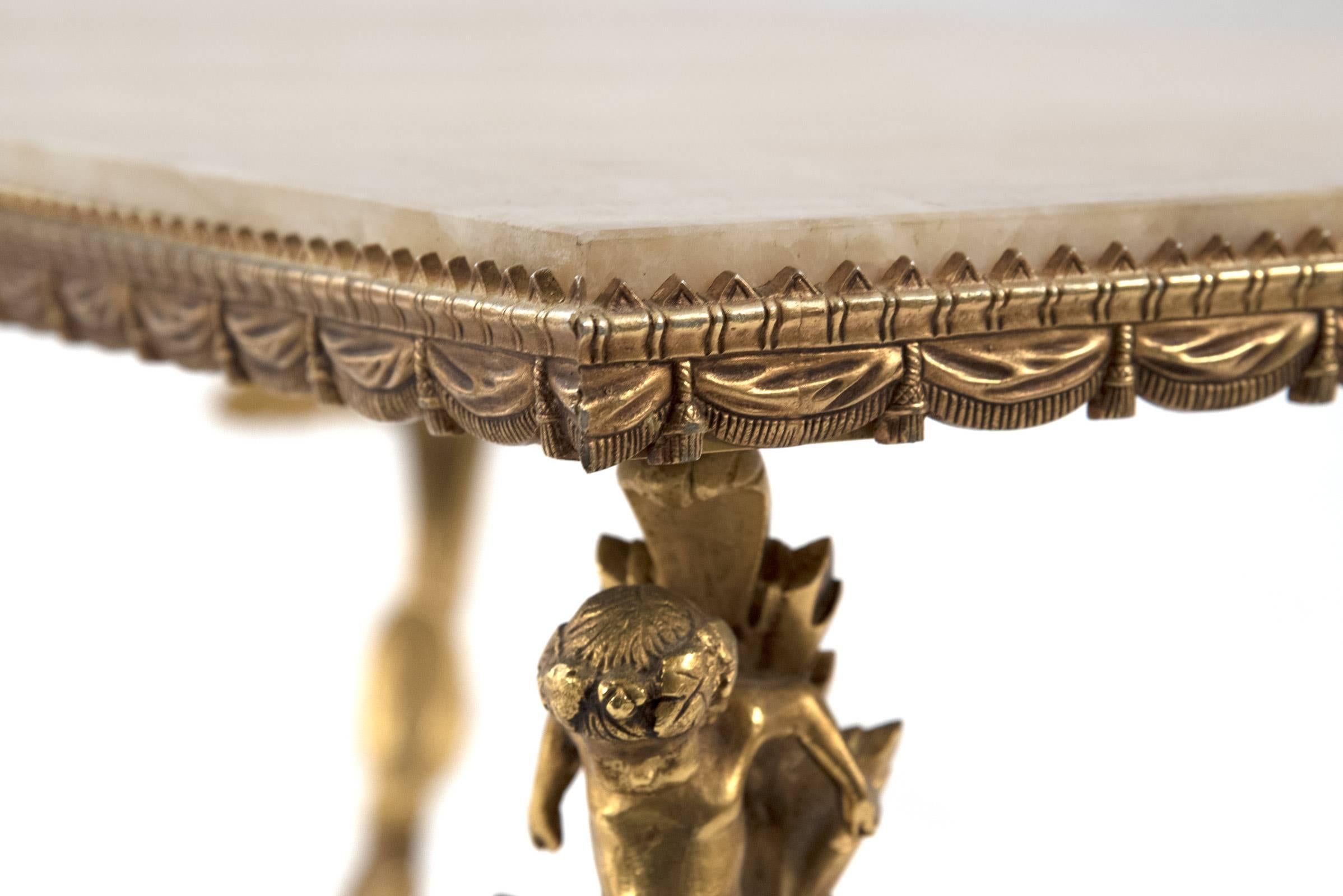 Neoclassical Marble and Gilt Coffee Table In Good Condition In Salt Lake City, UT