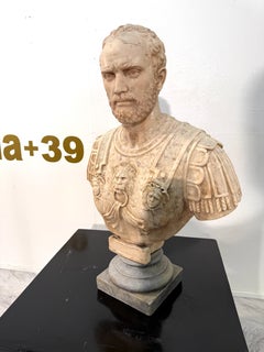 Buste en marbre néoclassique d'un général romain