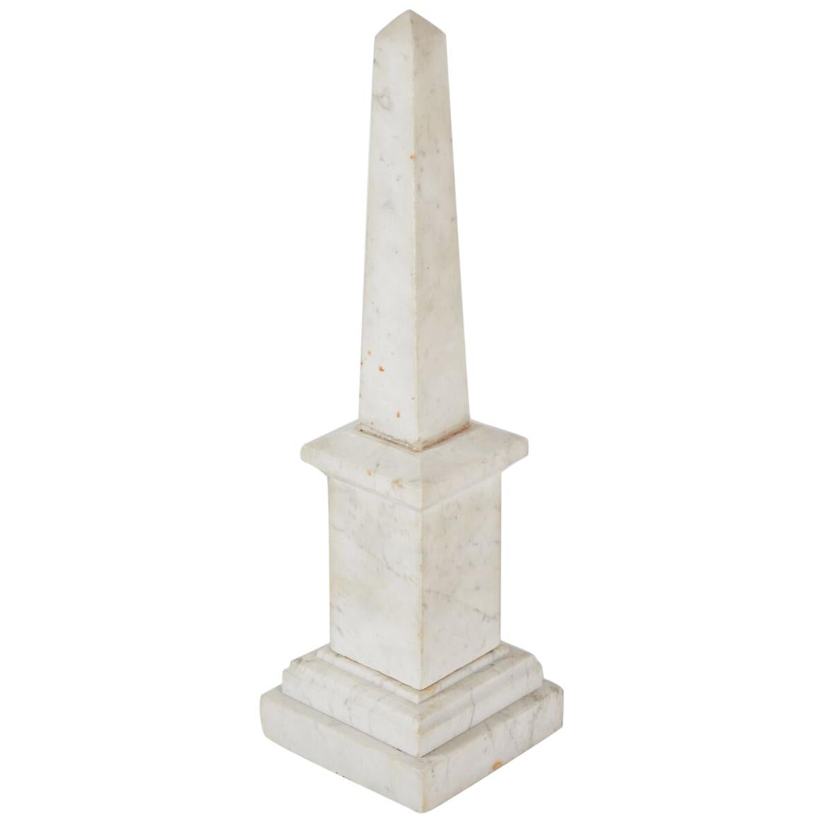 Neoclassical Marble Obelisk of Geometric Form For Sale