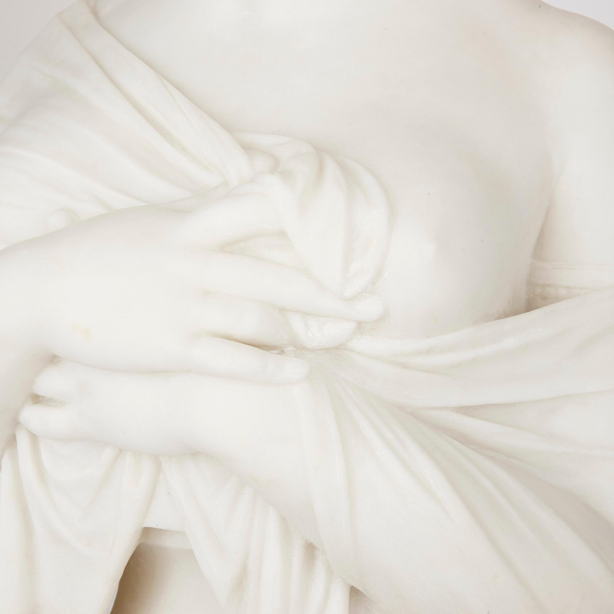 XIXe siècle Buste de sculpture en marbre néoclassique d'après Joseph Chinard en vente
