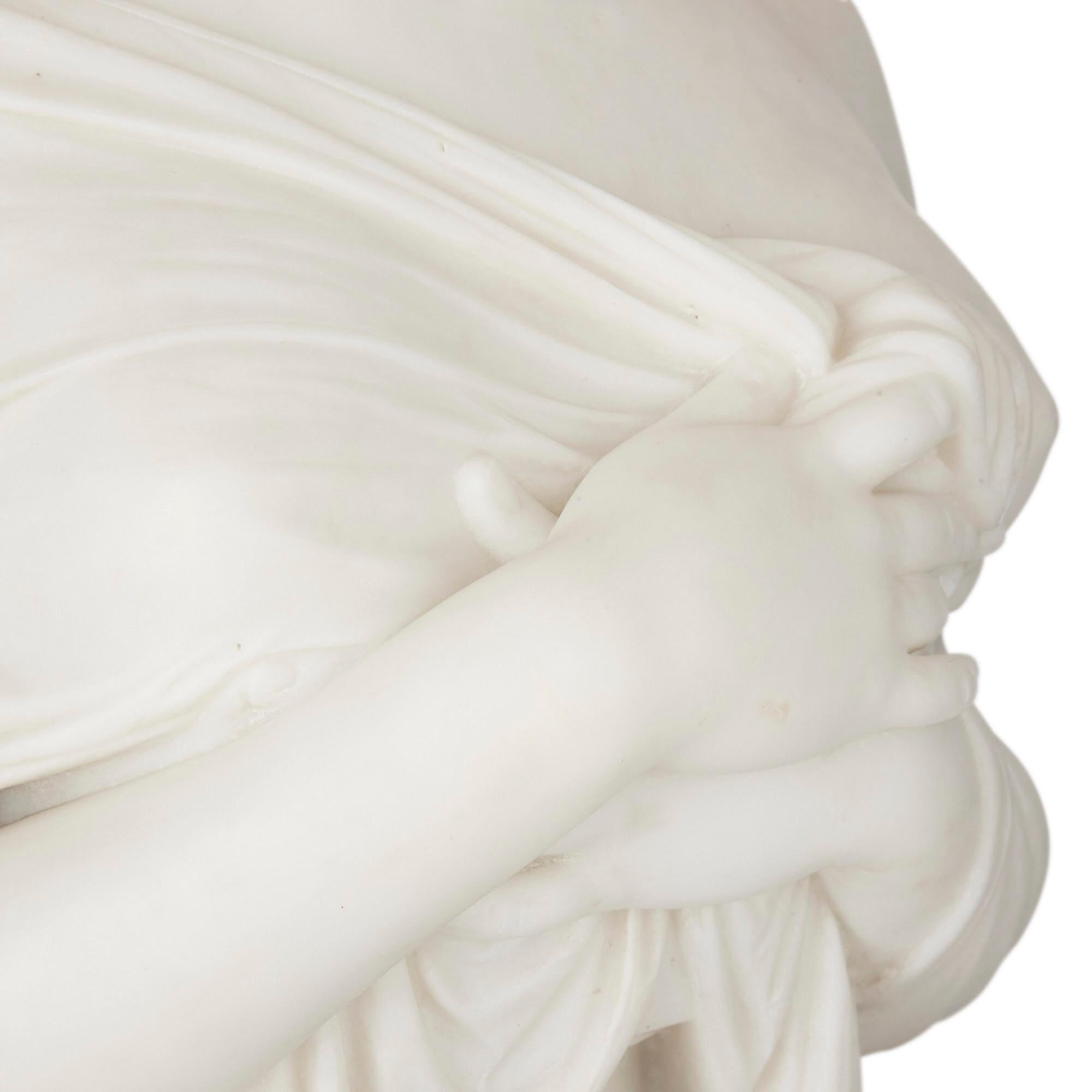 Marbre Buste de sculpture en marbre néoclassique d'après Joseph Chinard en vente