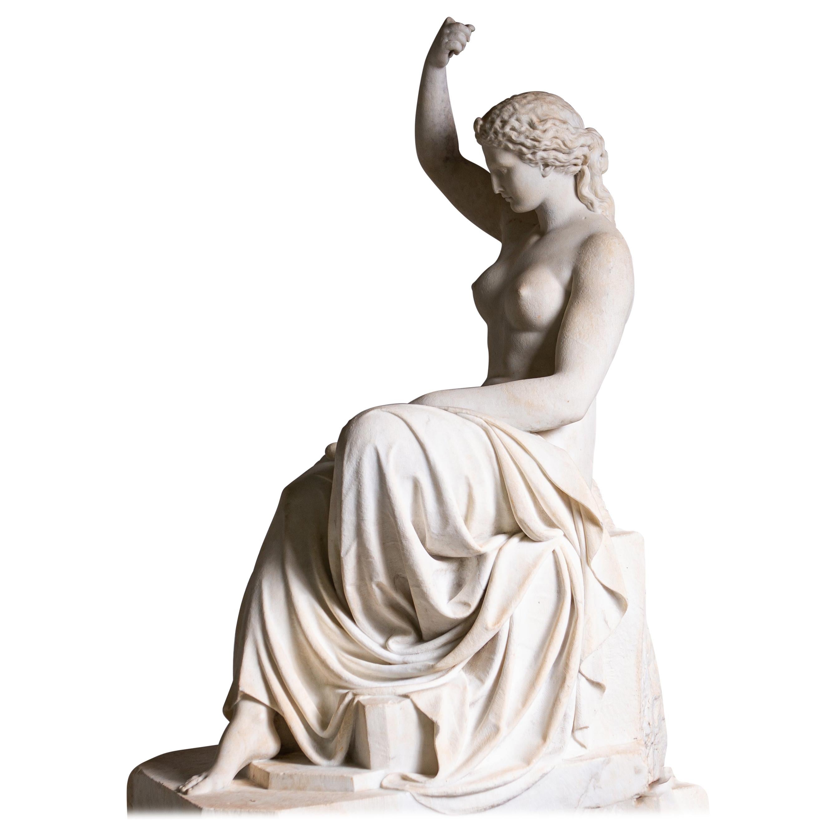 Neoklassizistische Marmorskulptur von Eirene, Italien, frühes 19. Jahrhundert