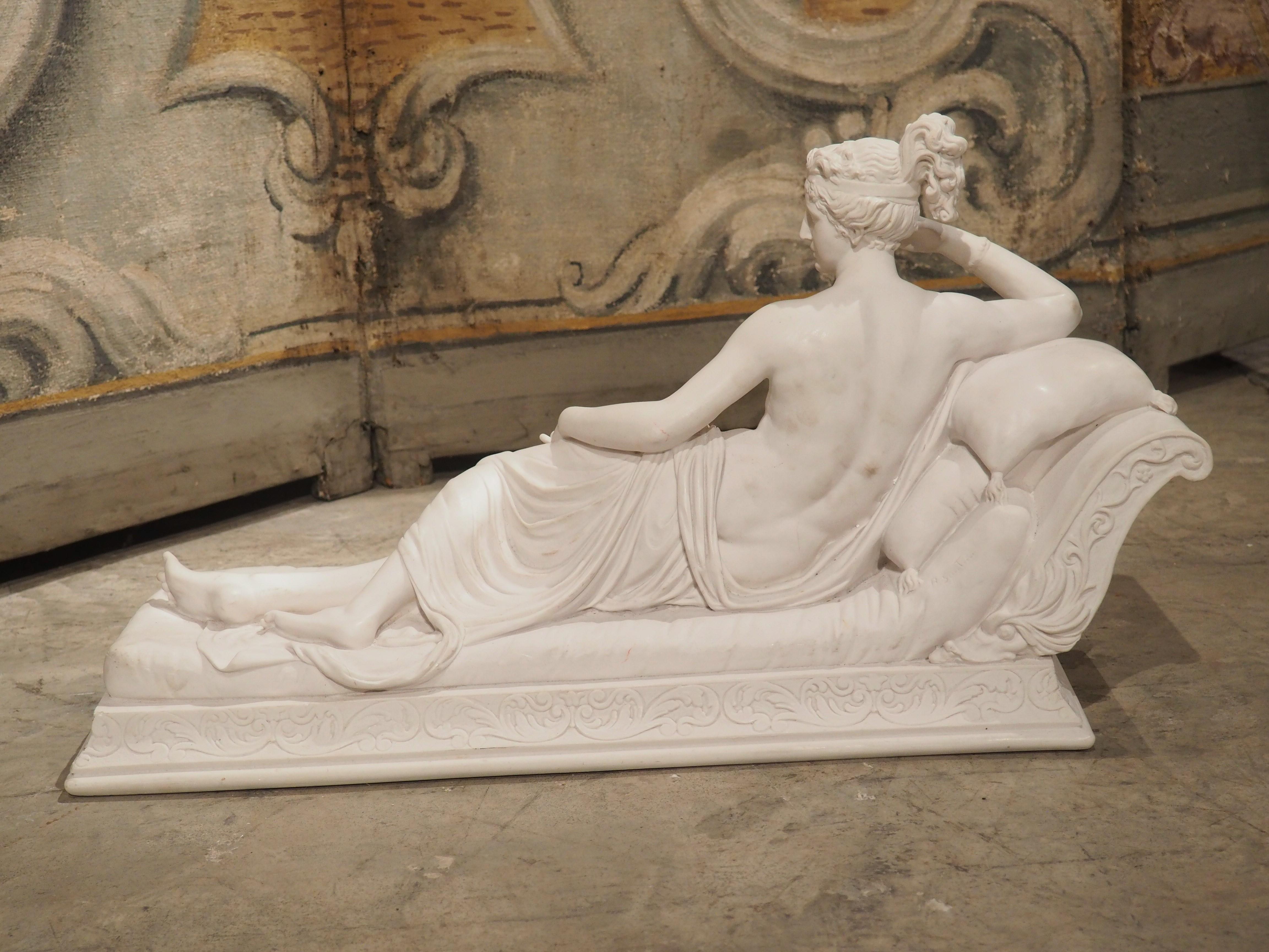 Neoclassical Cast Marble Sculpture, Paolina Bonaparte as Venus Victrix, C. 1950 5
