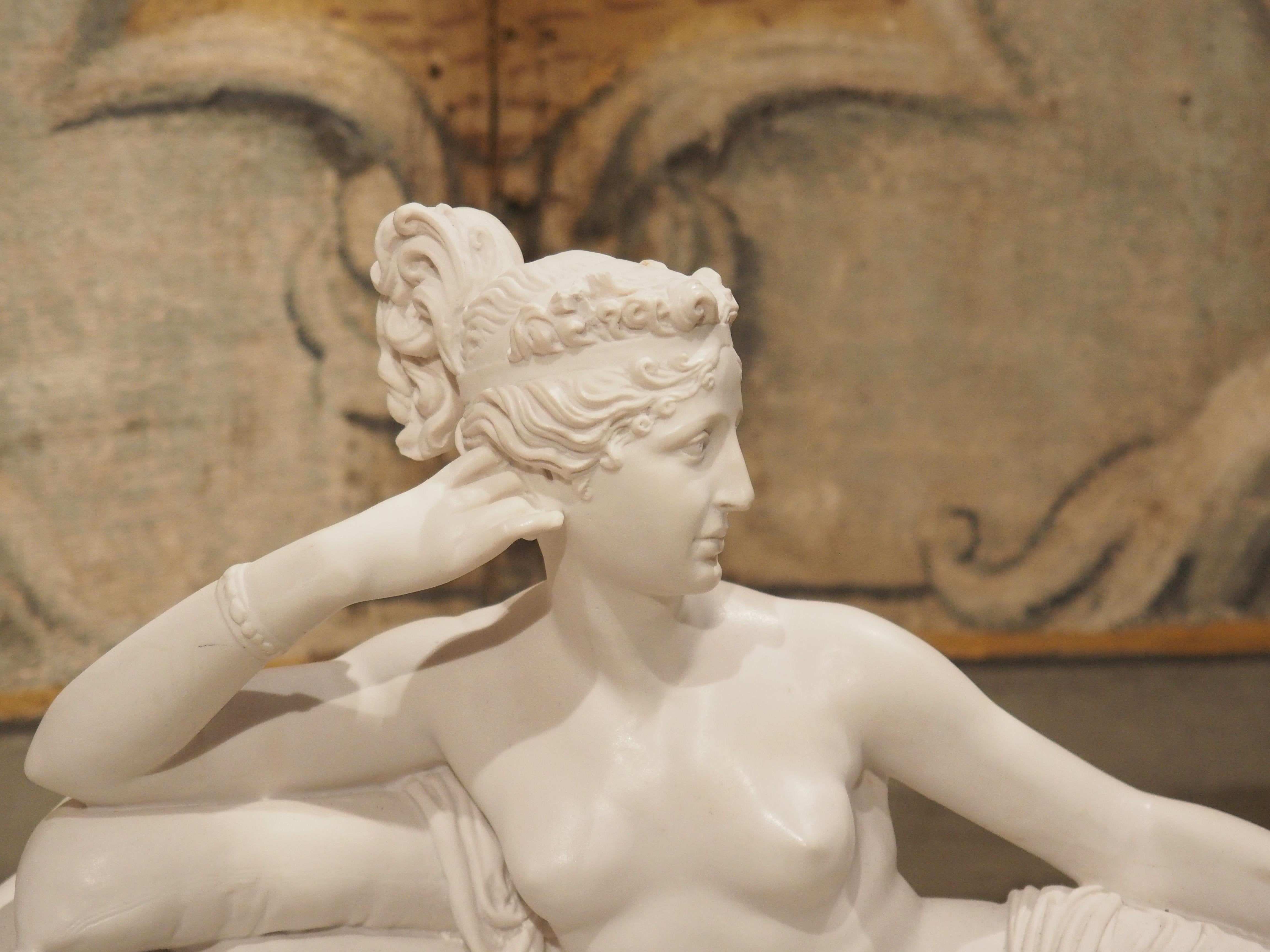 Neoclassical Cast Marble Sculpture, Paolina Bonaparte as Venus Victrix, C. 1950 9