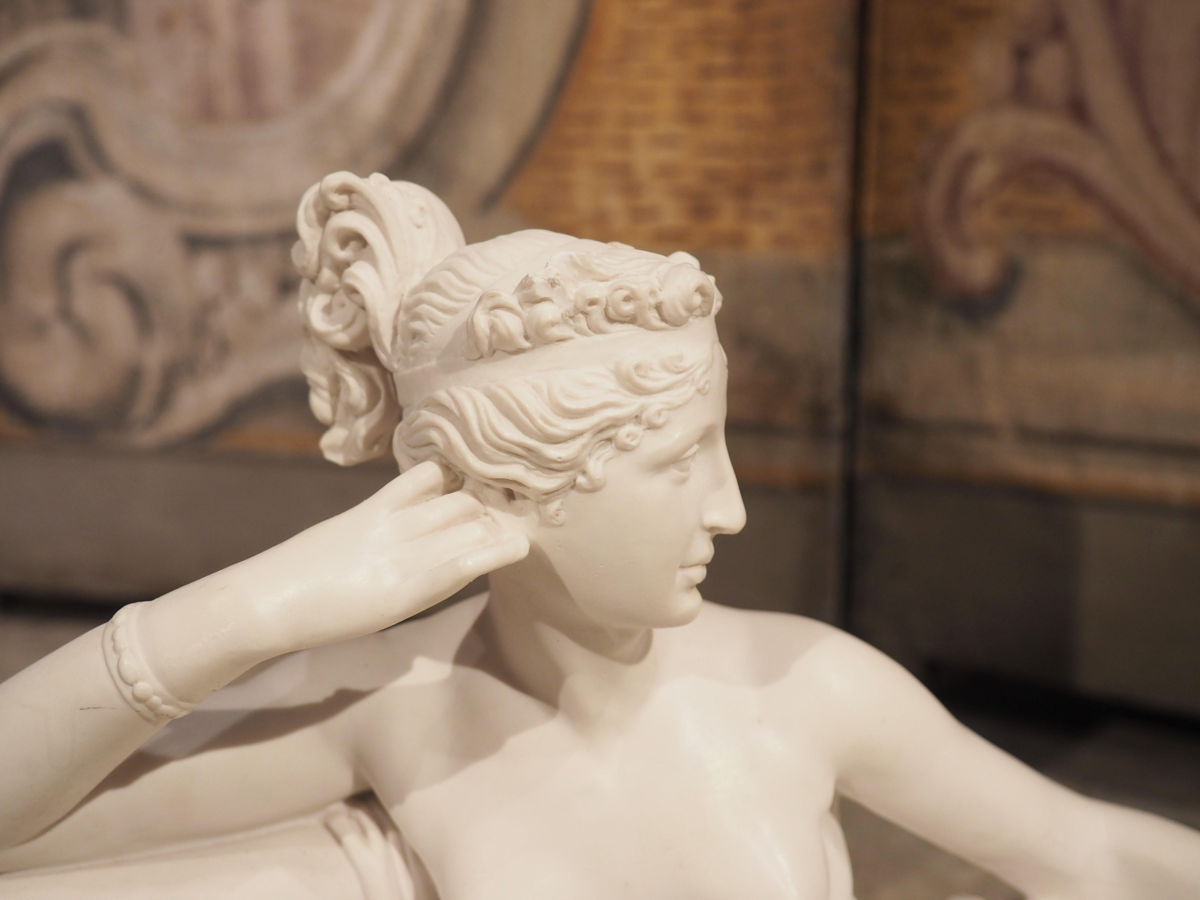 Neoclassical Cast Marble Sculpture, Paolina Bonaparte as Venus Victrix, C. 1950 11