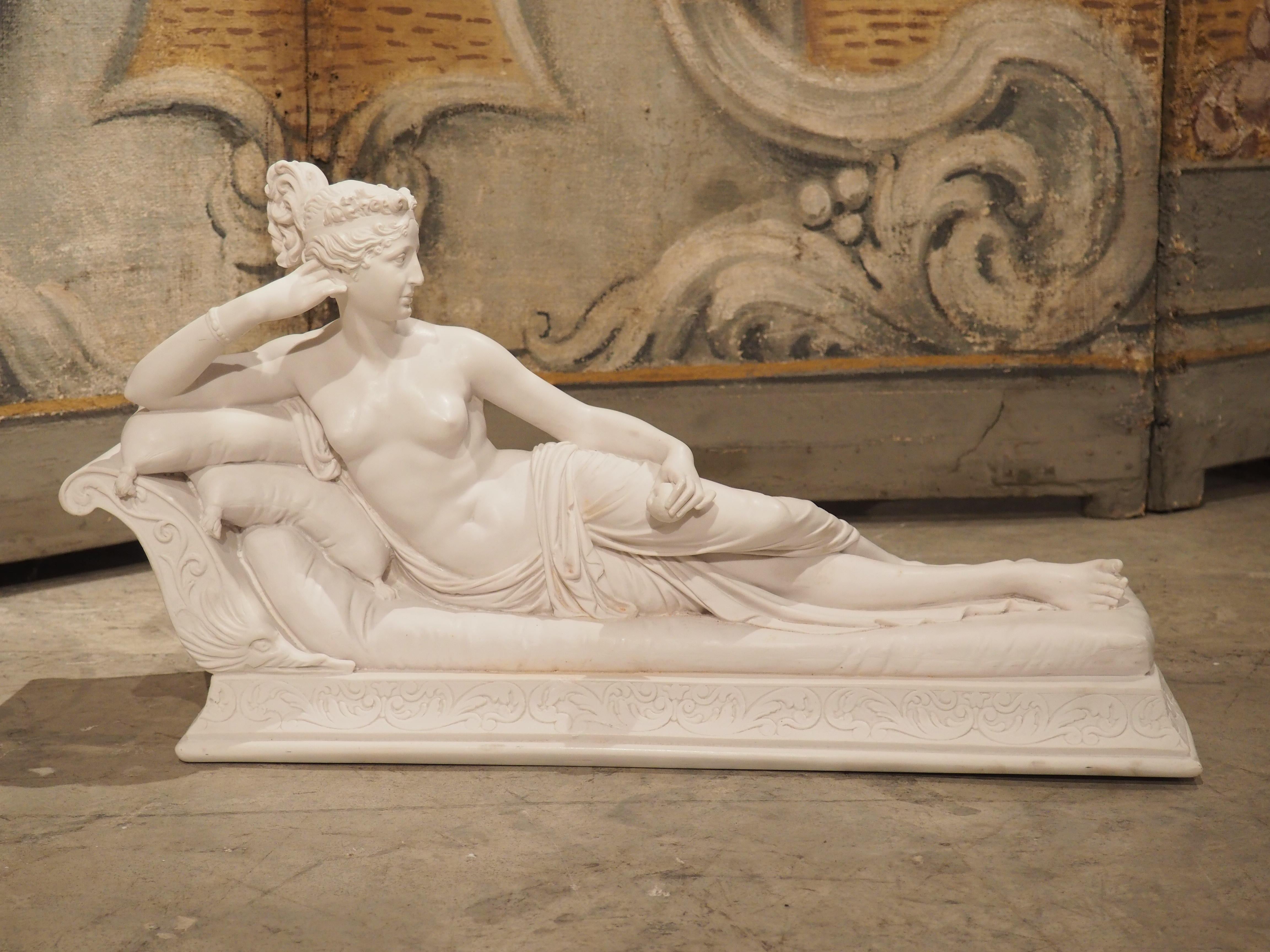Neoclassical Cast Marble Sculpture, Paolina Bonaparte as Venus Victrix, C. 1950 13