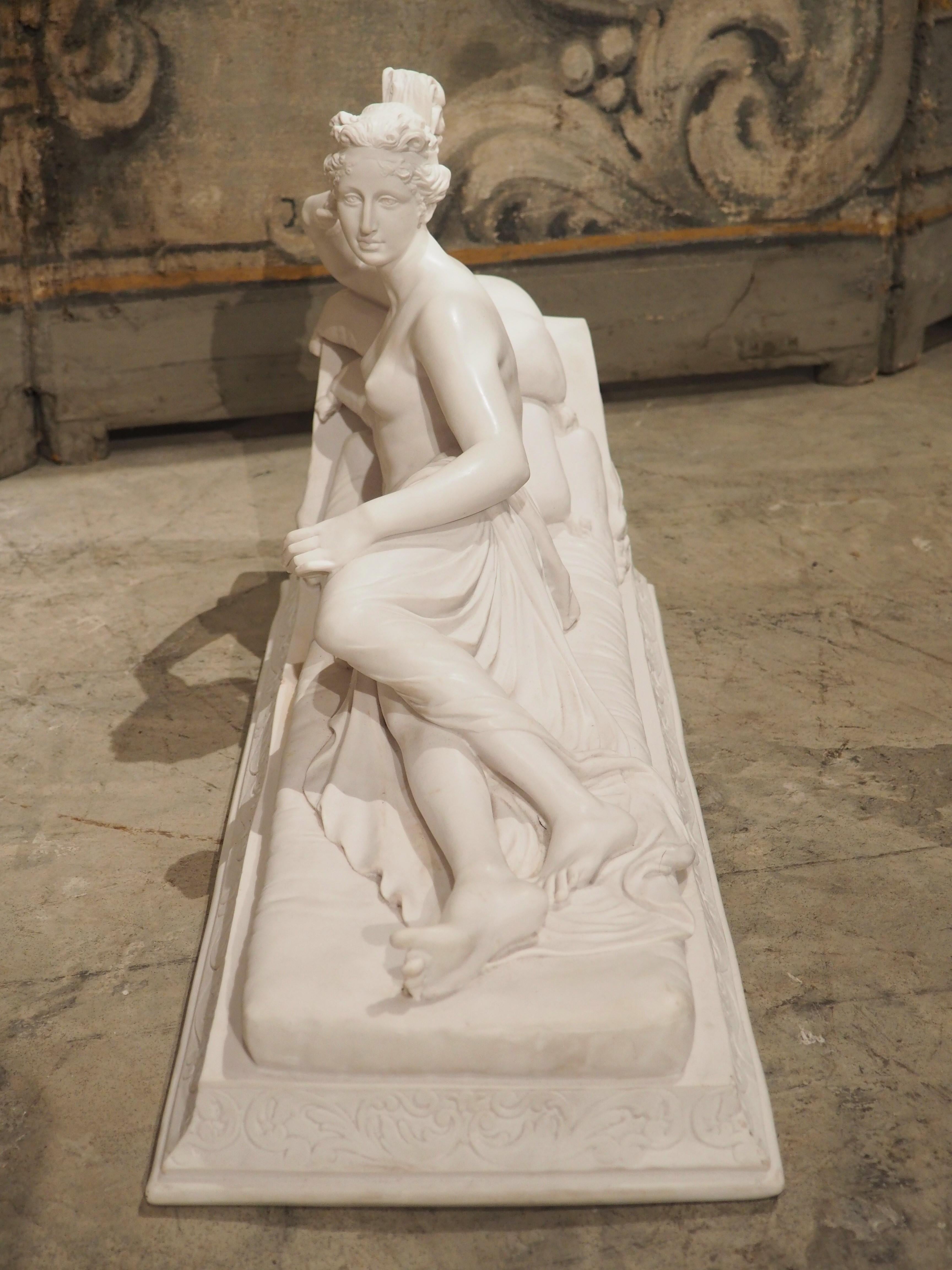 Italian Neoclassical Cast Marble Sculpture, Paolina Bonaparte as Venus Victrix, C. 1950