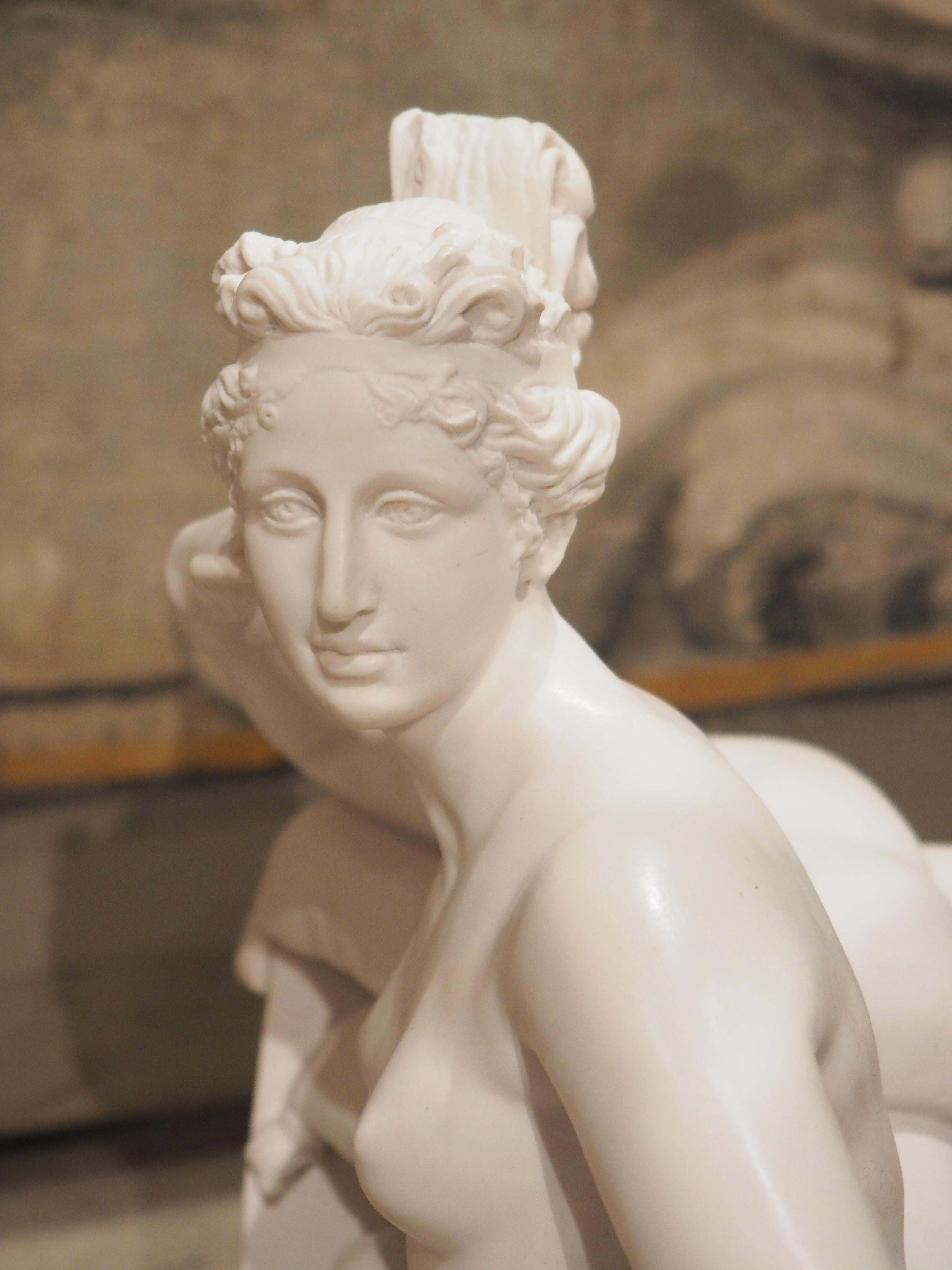 Mid-20th Century Neoclassical Cast Marble Sculpture, Paolina Bonaparte as Venus Victrix, C. 1950