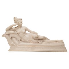 Neoclassical Marble Sculpture of Paolina Bonaparte as Venus Victrix, Circa 1950
