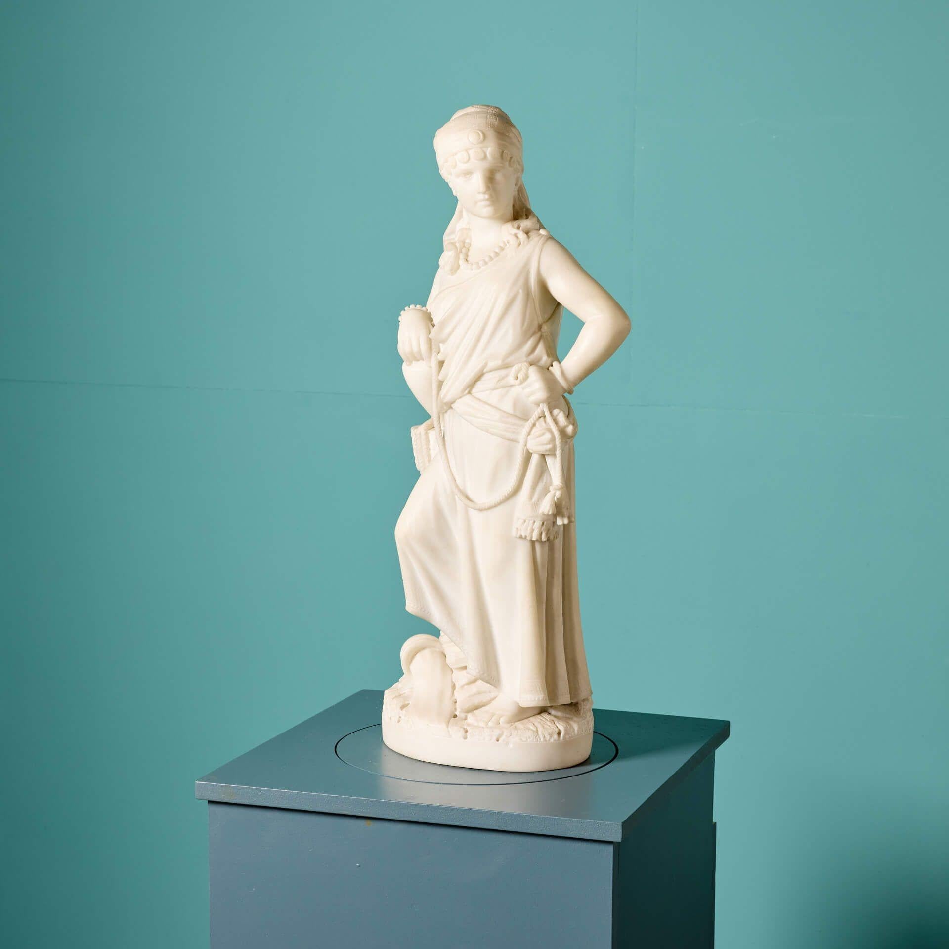 Grand Tour Neoclassical Marble Statue of Rebecca at the Well For Sale
