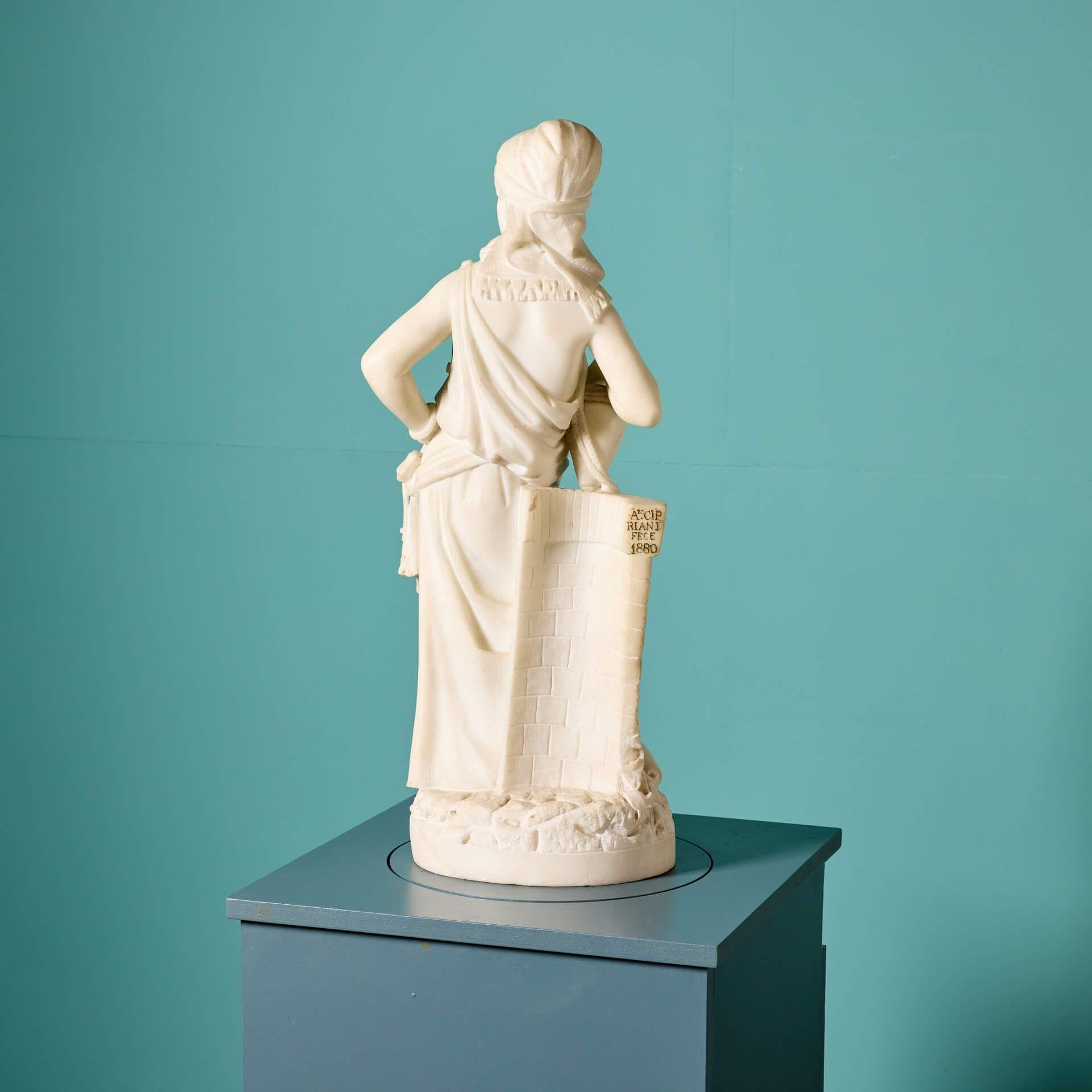 Neoclassical Marble Statue of Rebecca at the Well In Fair Condition For Sale In Wormelow, Herefordshire
