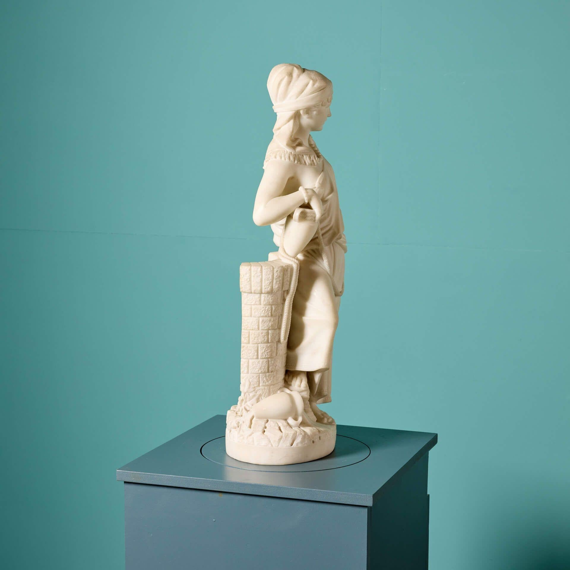 Neoklassizistische Marmorstatue der Rebecca aus dem Brunnen im Angebot 1