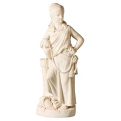 Vintage Neoclassical Marble Statue of Rebecca at the Well