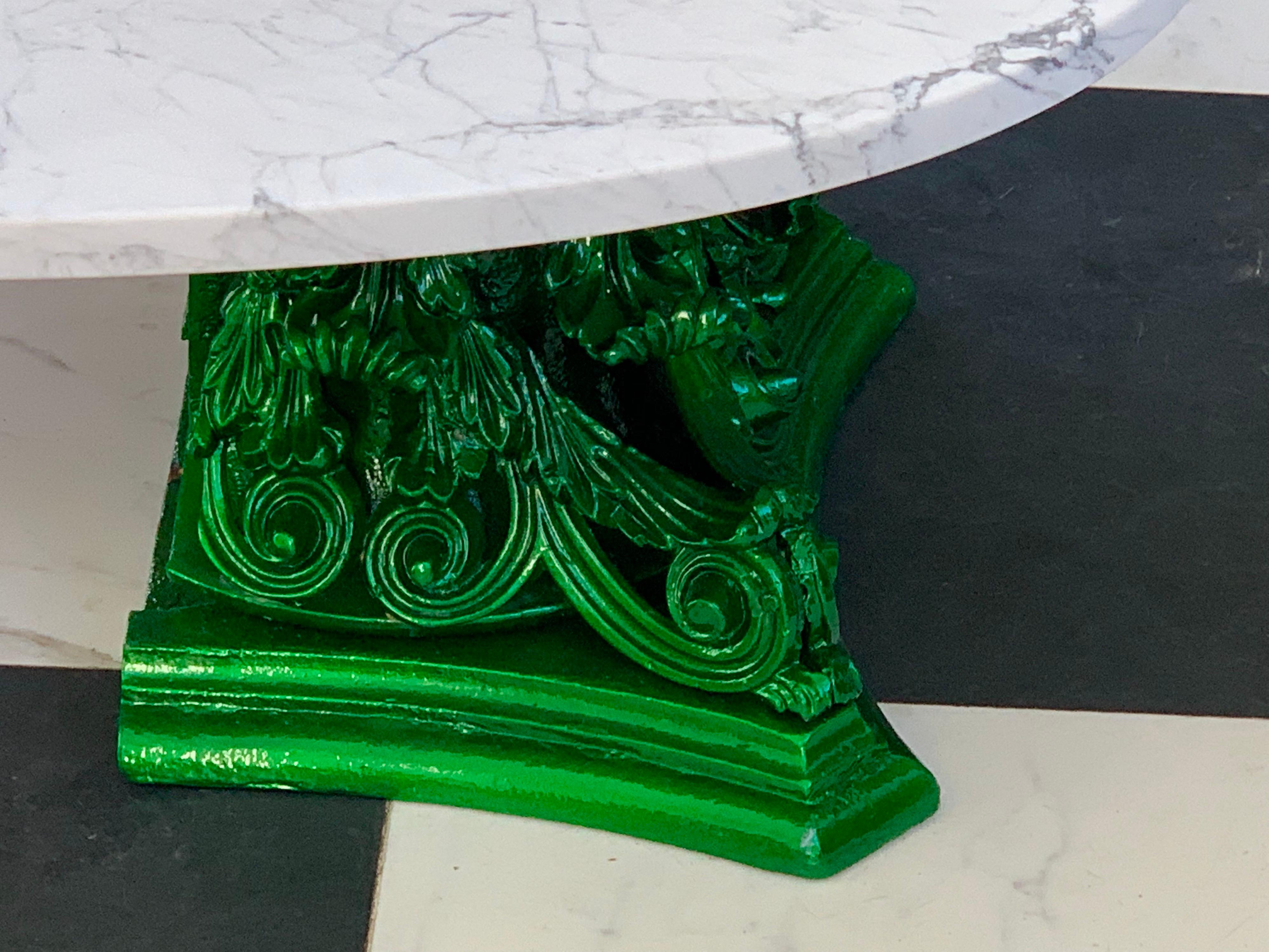 Hand-Crafted  Marble-Top Coffee Table