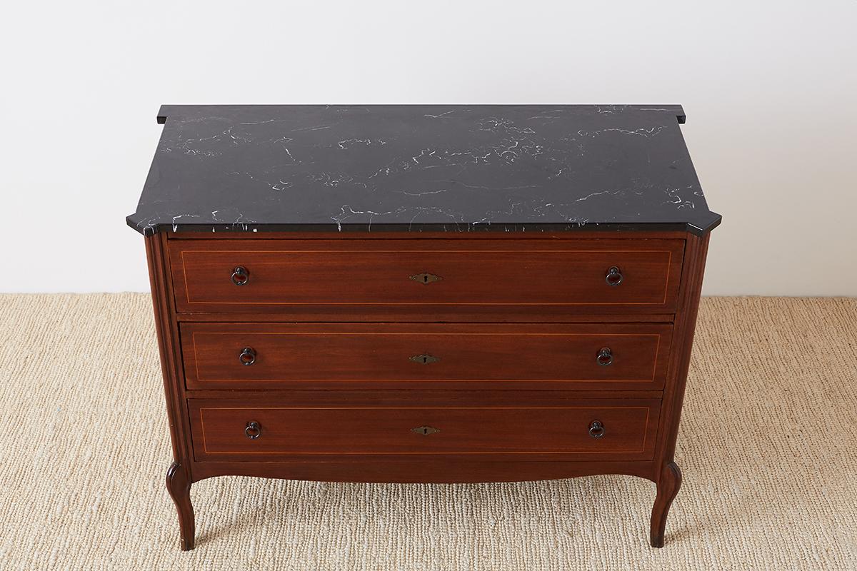 Neoclassical Marble Top Commode Chest of Drawers 7