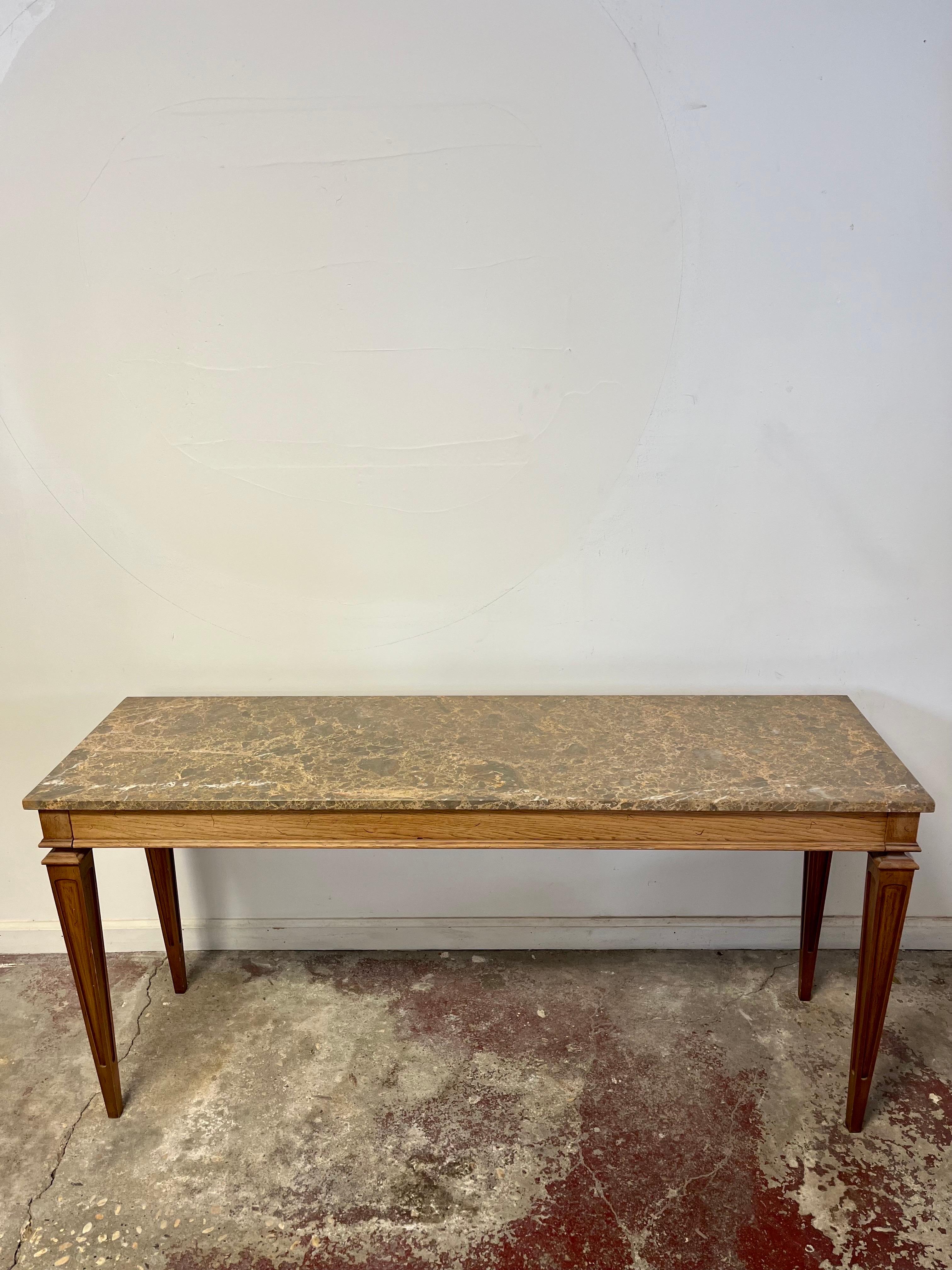 Neoclassical Revival Neoclassical Marble Top Console For Sale