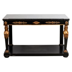 Neoclassical Marble Top Console