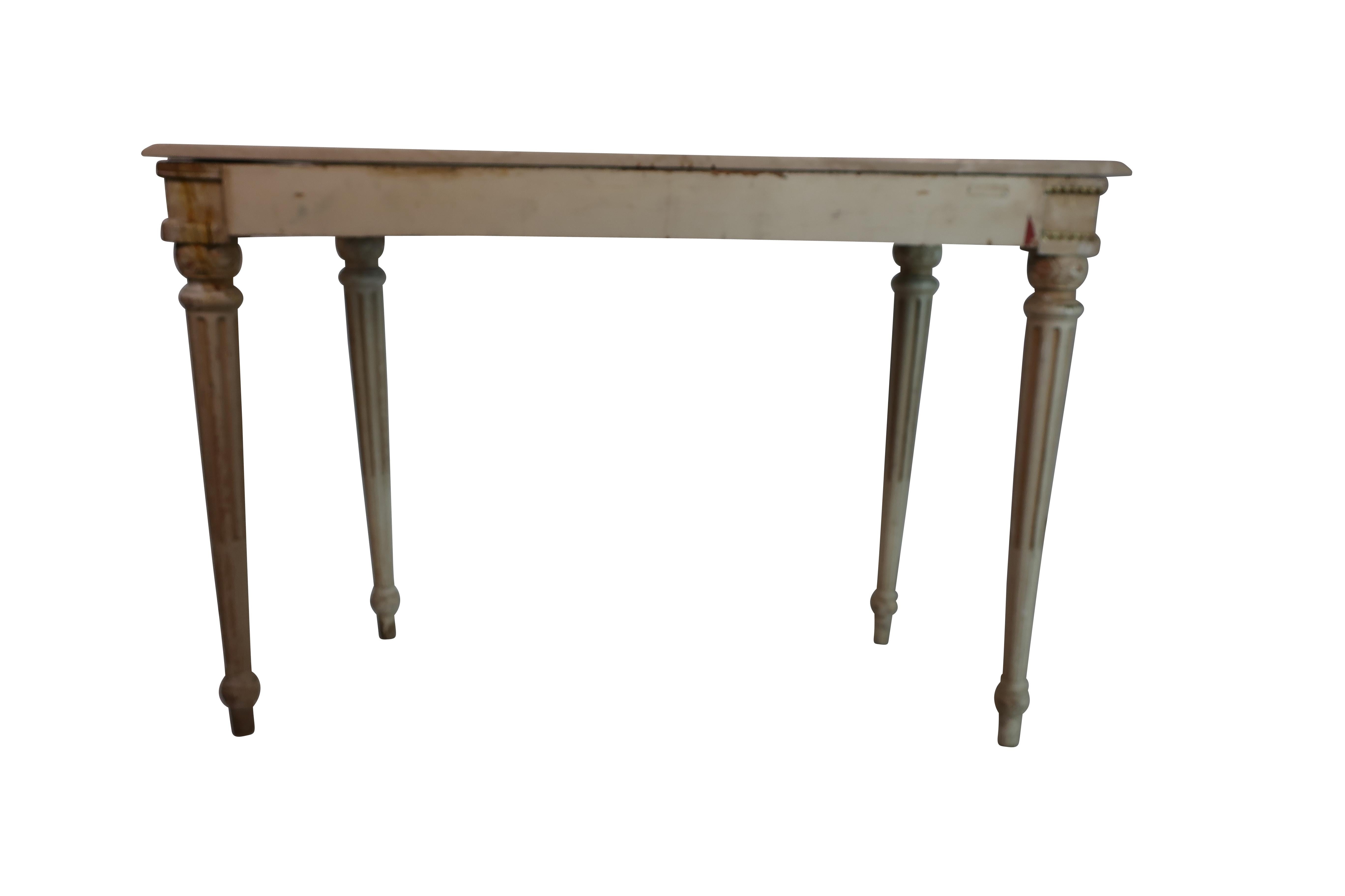 American Neoclassical Marble Top Console Table Waldorf Astoria
