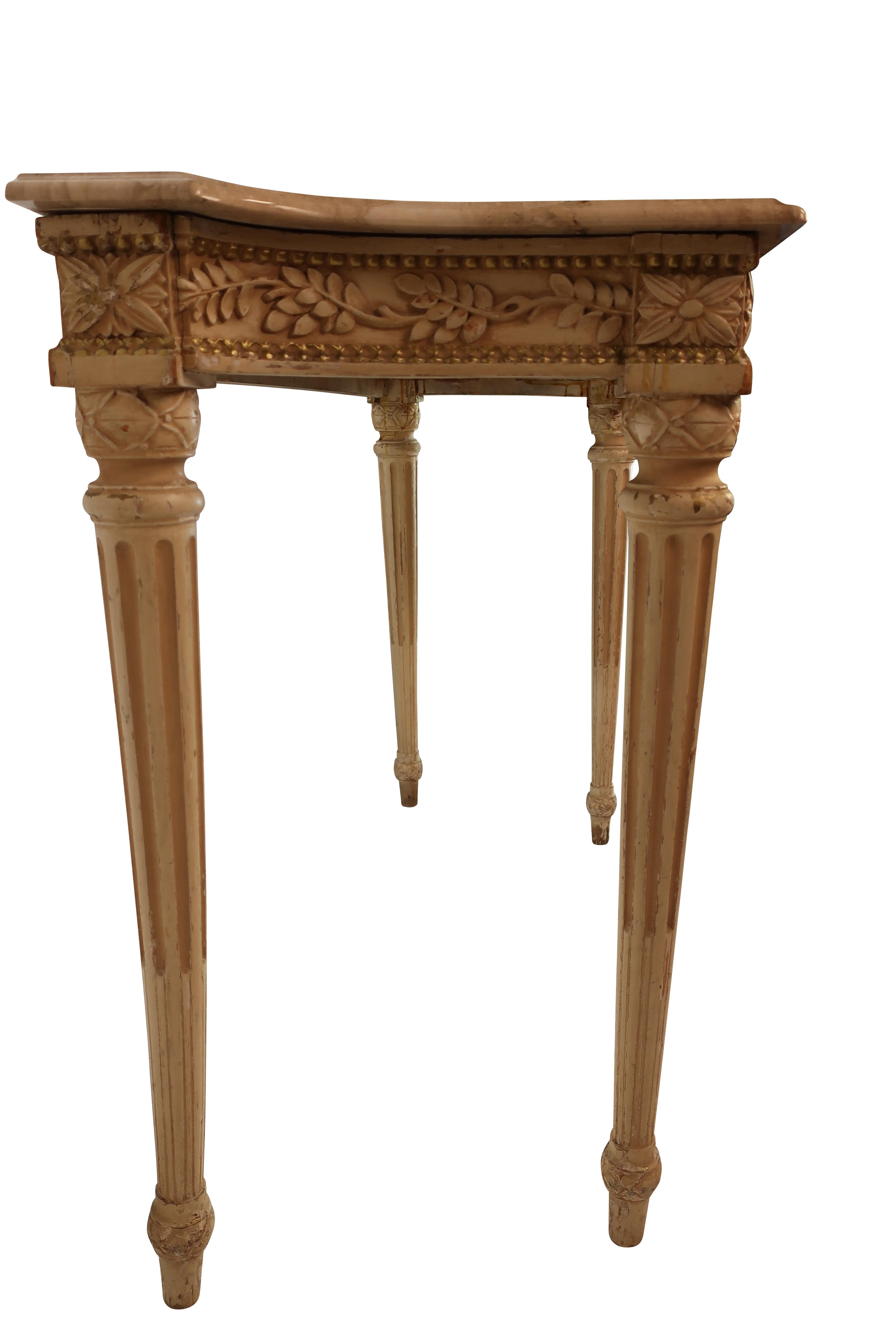 Neoclassical Marble Top Console Table Waldorf Astoria In Good Condition In Essex, MA