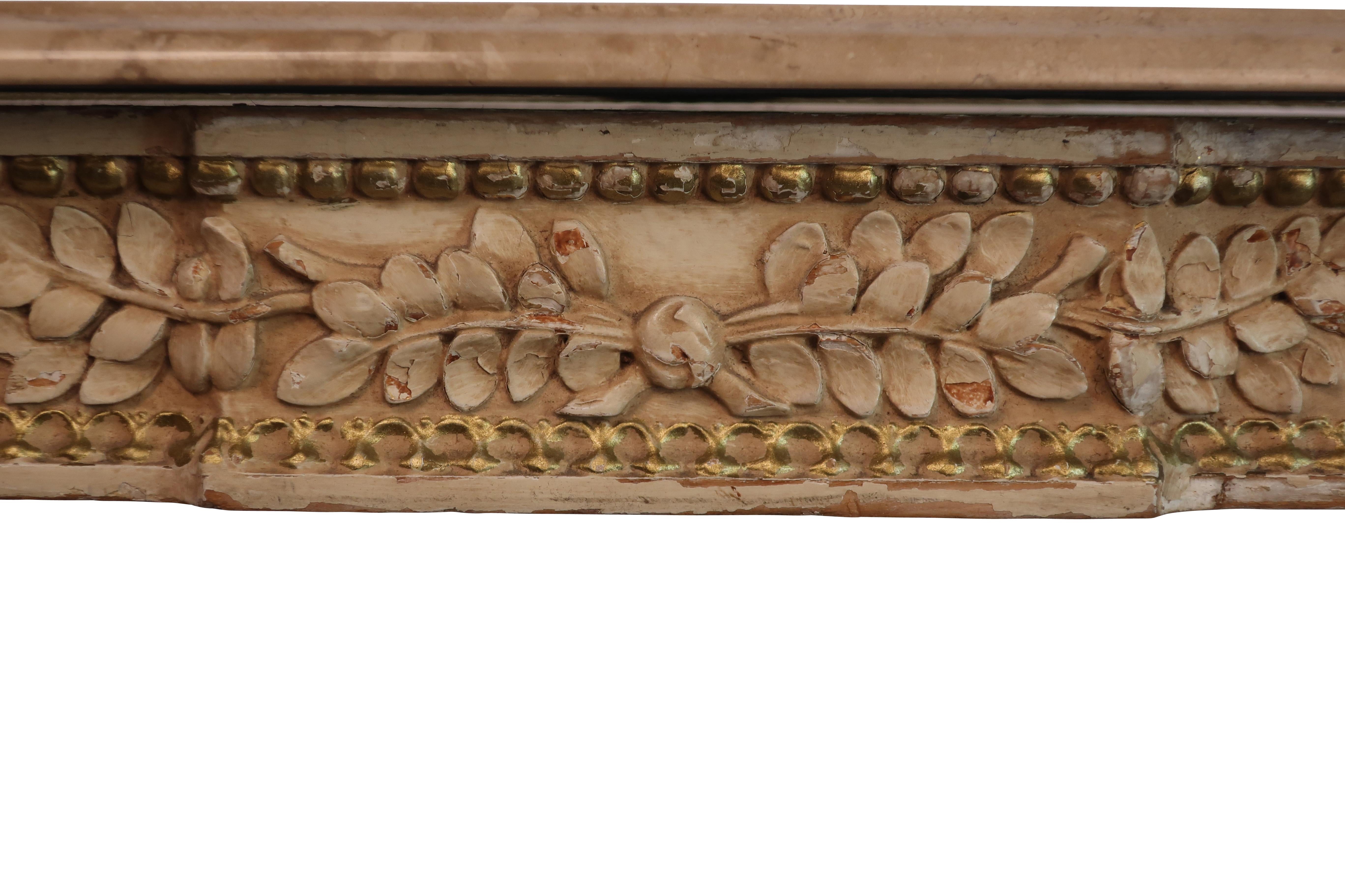 Neoclassical Marble Top Console Table Waldorf Astoria 1