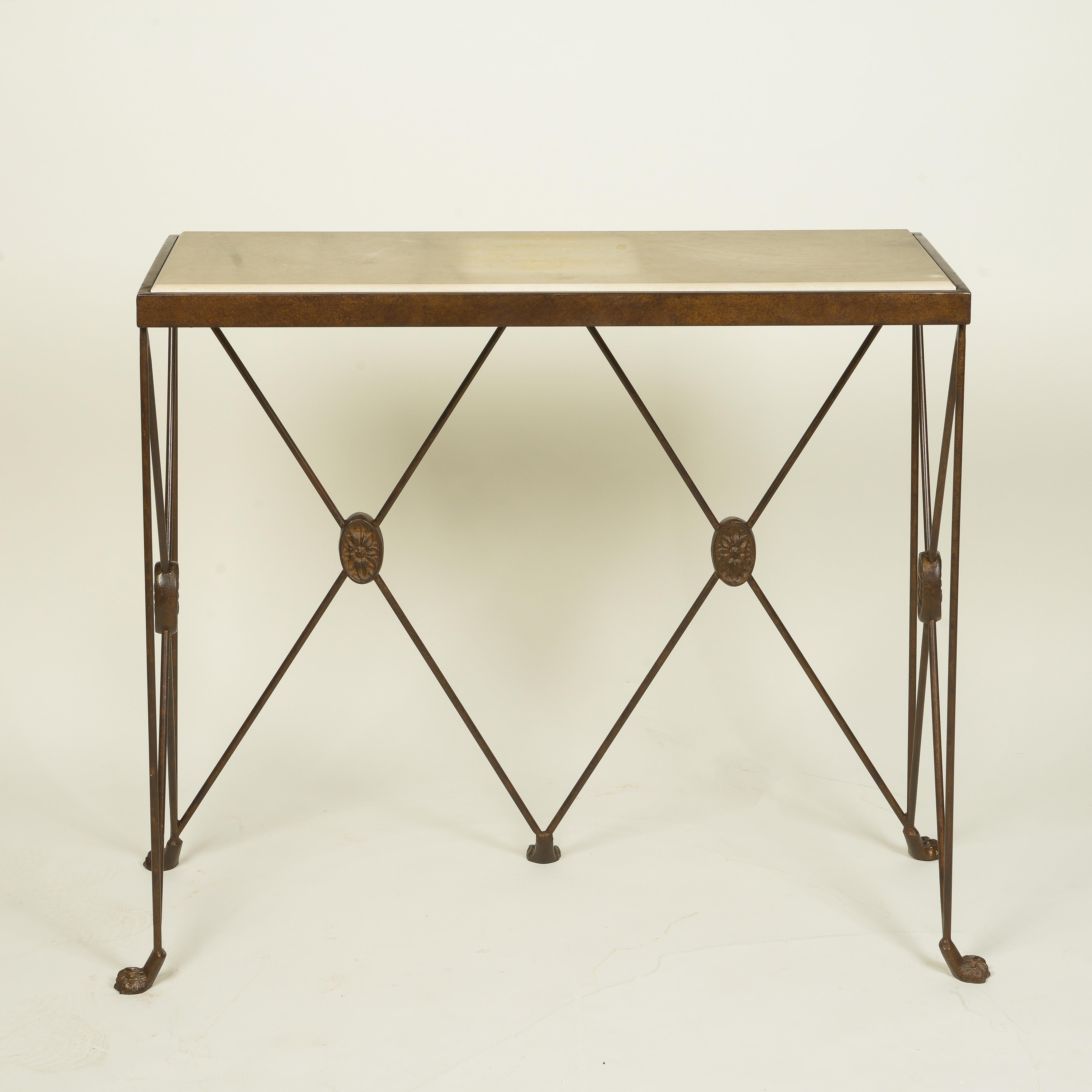 20th Century Neoclassical Marble Top Gilt-Metal Console Table For Sale