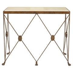 Neoclassical Marble Top Gilt-Metal Console Table