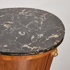 Neoclassical Marble Top Oval Table