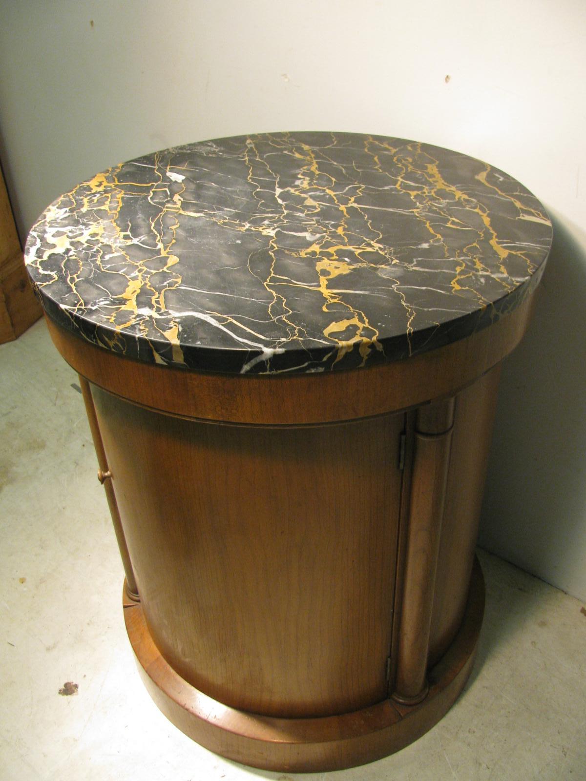 Neoclassical Marble Top Round Side Table Bar Baker Furniture at