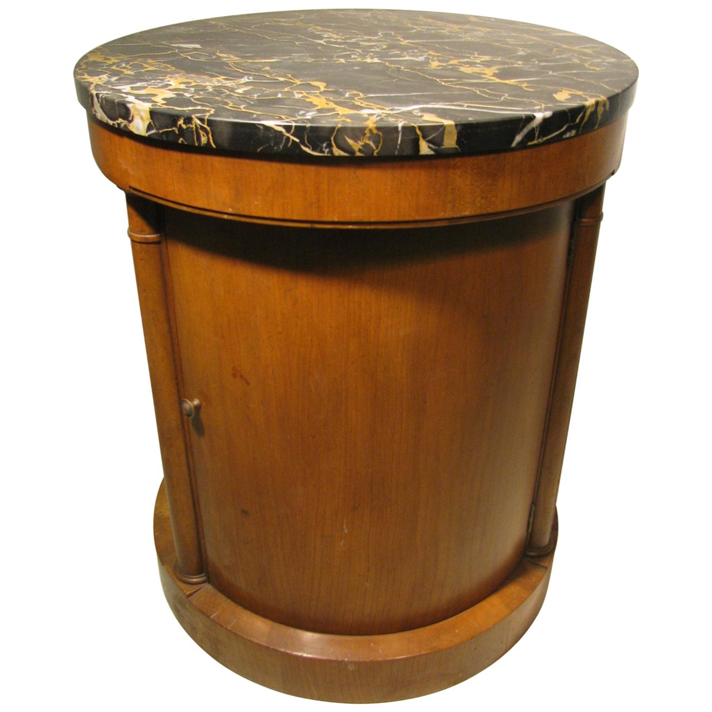 Neoclassical Marble Top Round Side Table Bar Cabinet Baker Furniture
