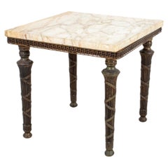 Neoclassical Marble Topped Occasional Table