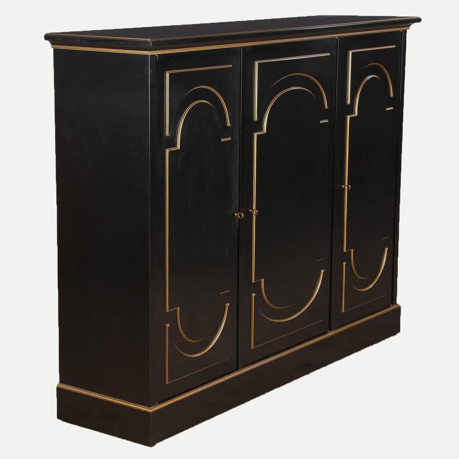 Varnished Neoclassical Maurice Hirsch Cabinet, 1950s
