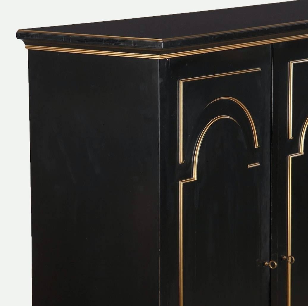 Wood Neoclassical Maurice Hirsch Cabinet, 1950s