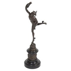 Antique Neoclassical Mercury Figurine in Bronze