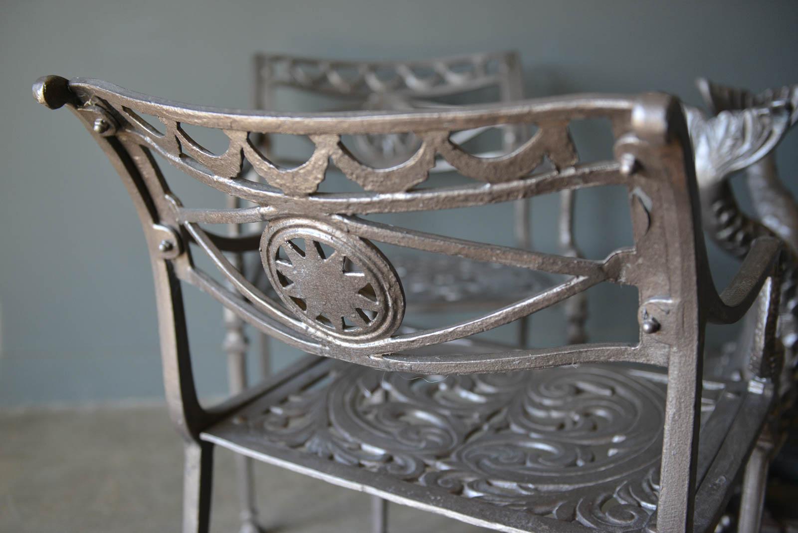 Neoclassical Metal Dolphin Patio Set 2