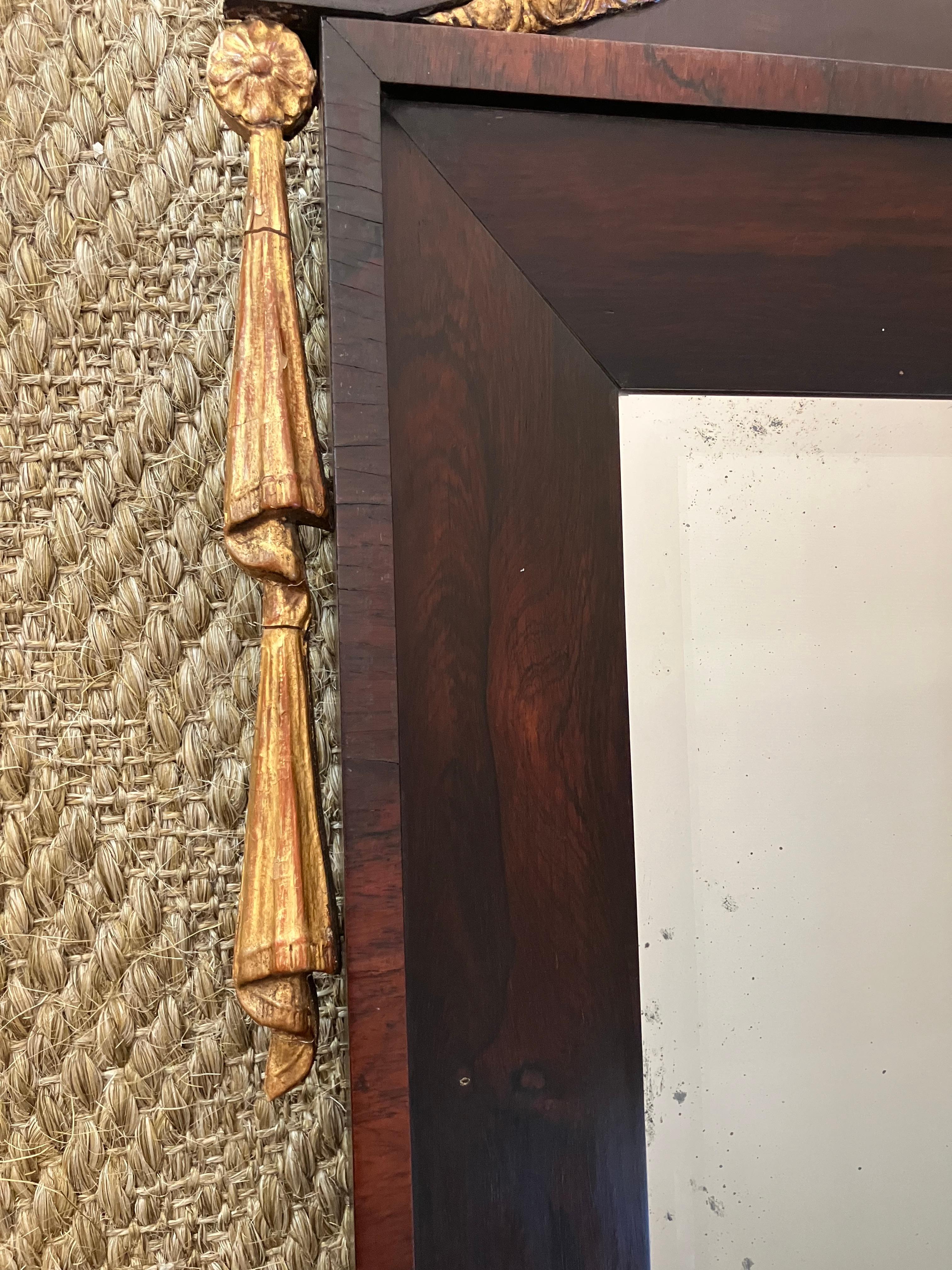 Specchio militare neoclassico in palissandro in vendita 3