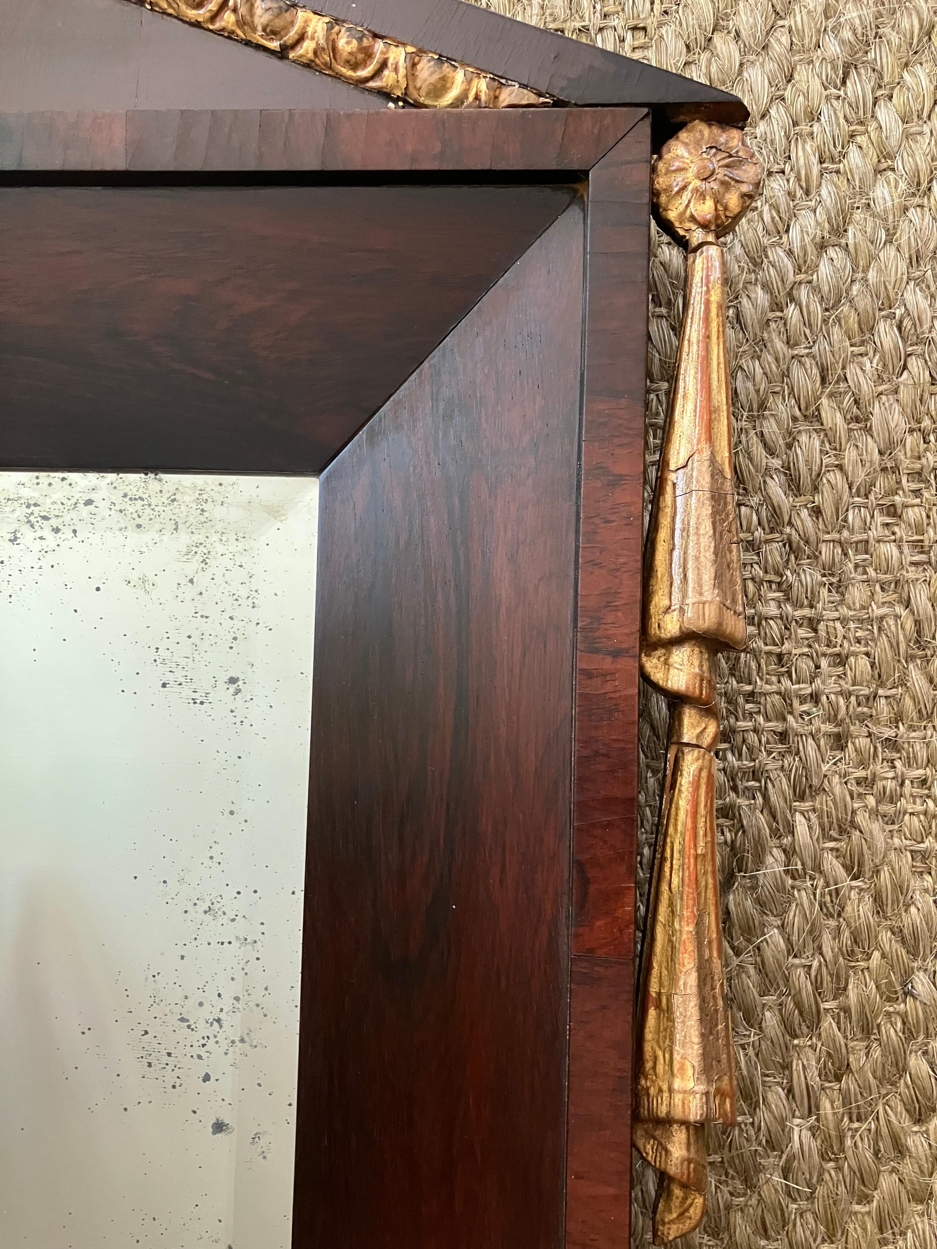 Specchio militare neoclassico in palissandro in vendita 1