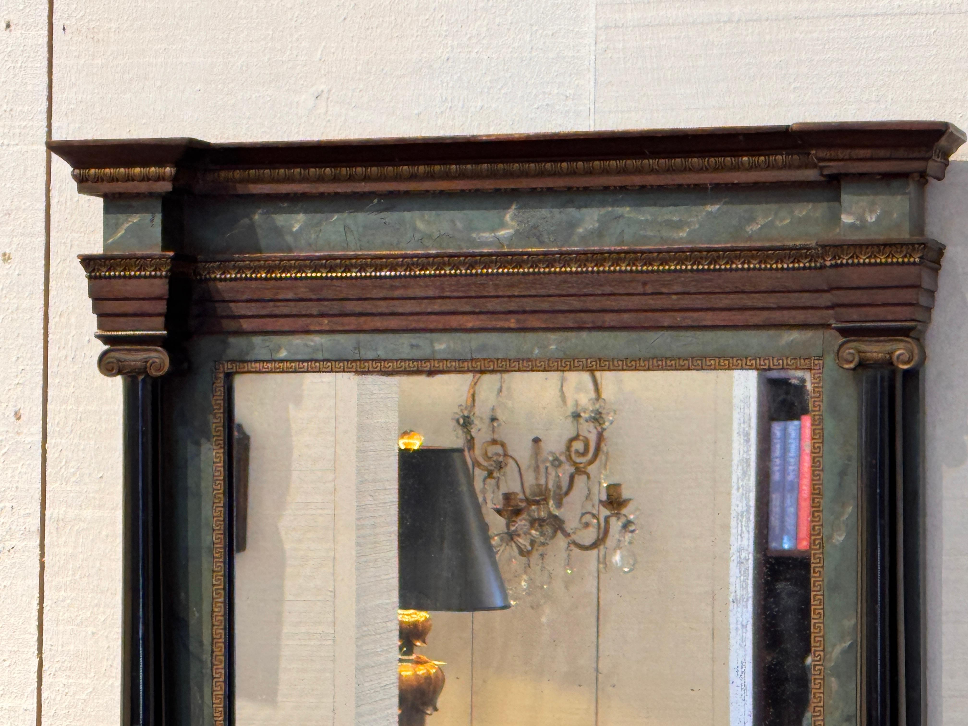 Neoclassical Mirror With Columns and Molded Cornice In Good Condition For Sale In Charlottesville, VA