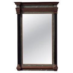 Neoclassical Mirror With Columns and Molded Cornice