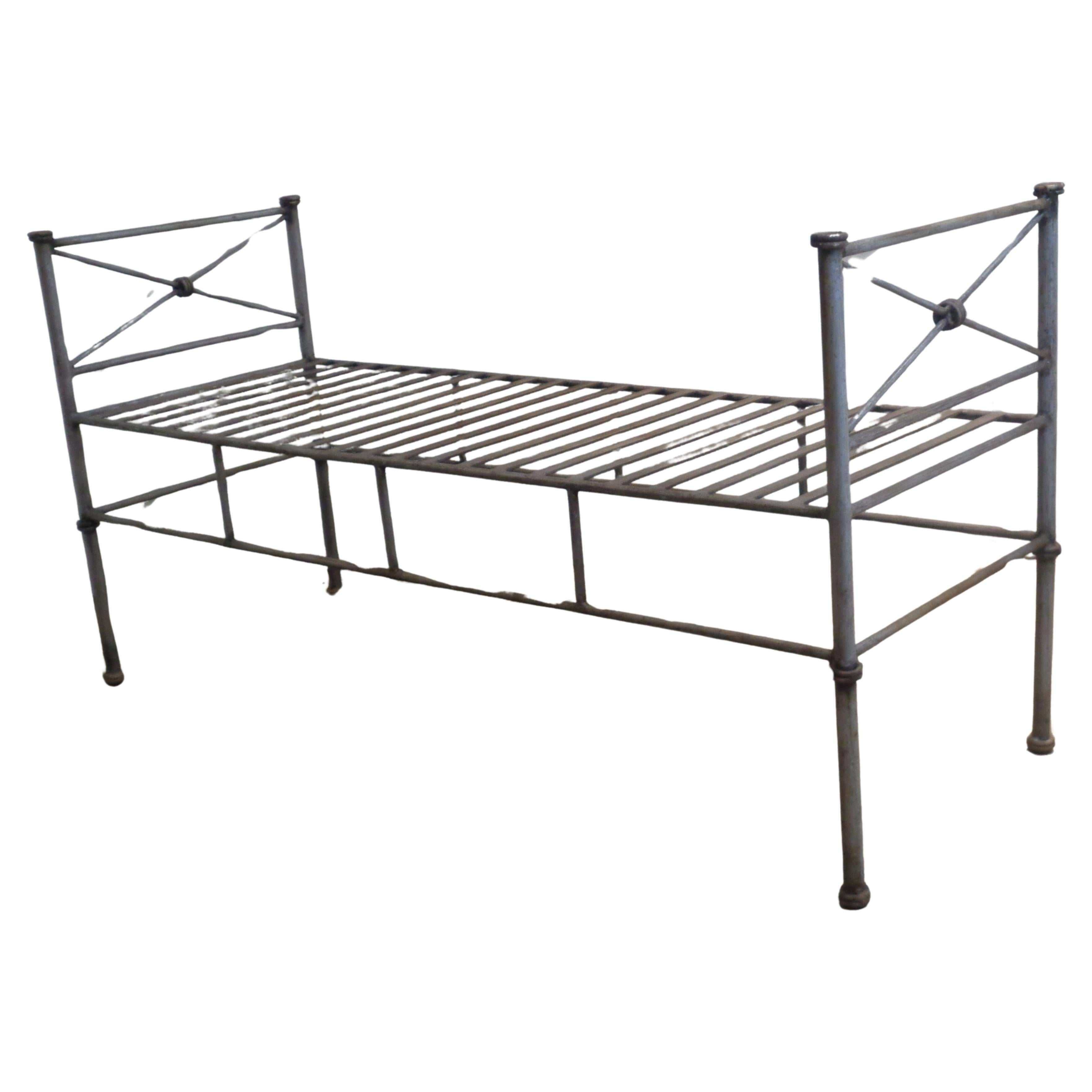 Metalwork Neoclassical Modern Iron Bench in the Style of Giacometti