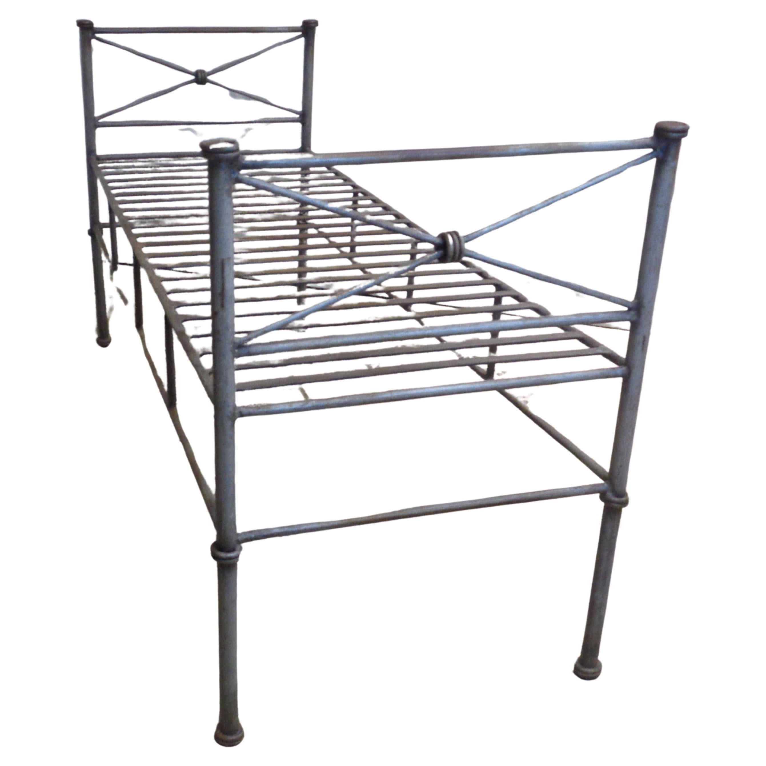 Neoclassical Modern Iron Bench in the Style of Giacometti In Good Condition In Rochester, NY