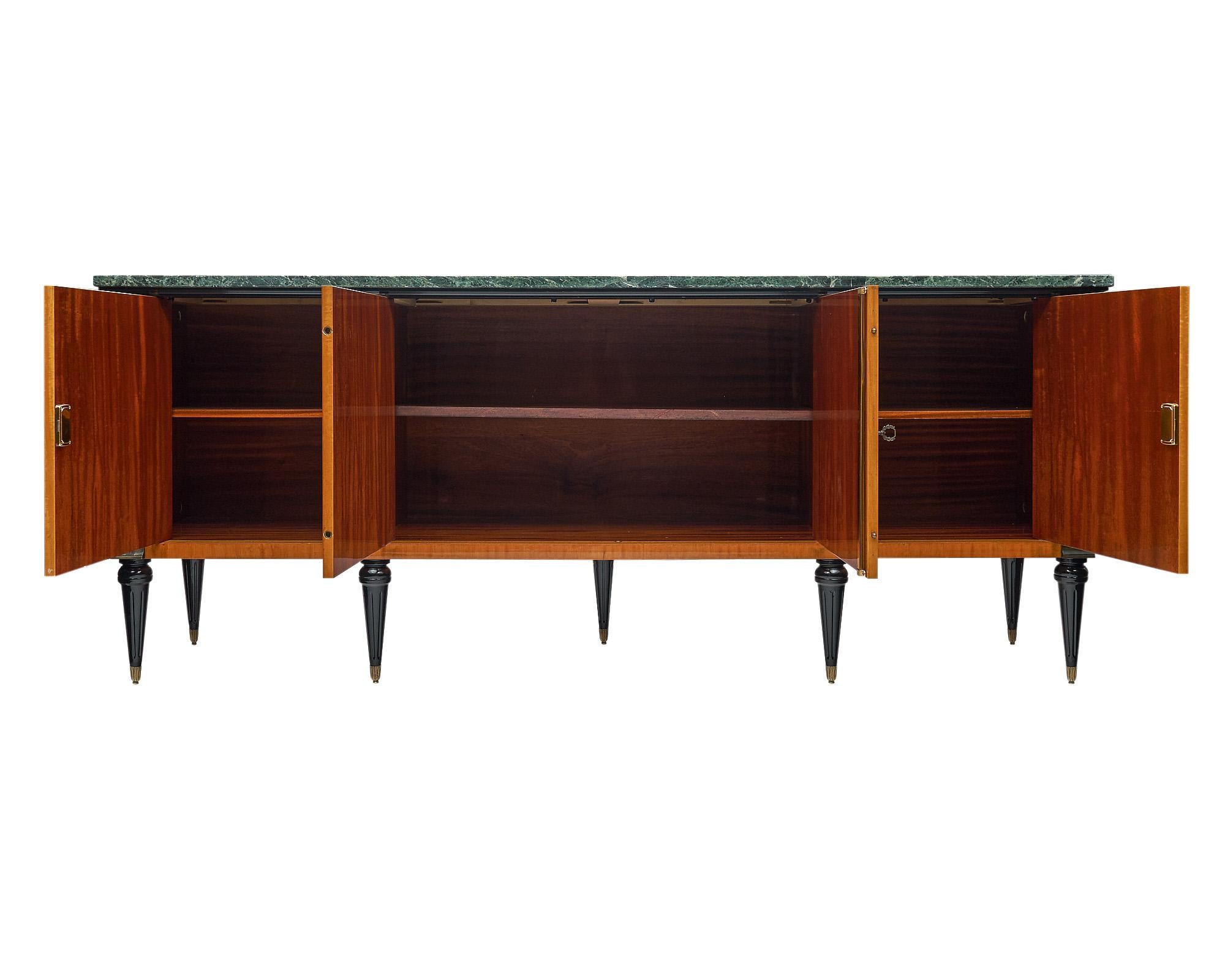 Brass Neoclassical Modernist French Buffet For Sale
