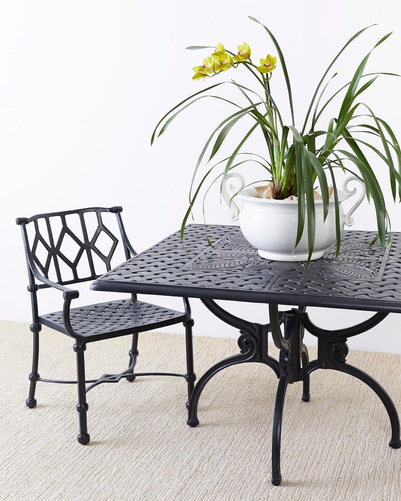 Neoclassical Molla Style Cast Aluminium Garden Dining Table In Good Condition In Rio Vista, CA