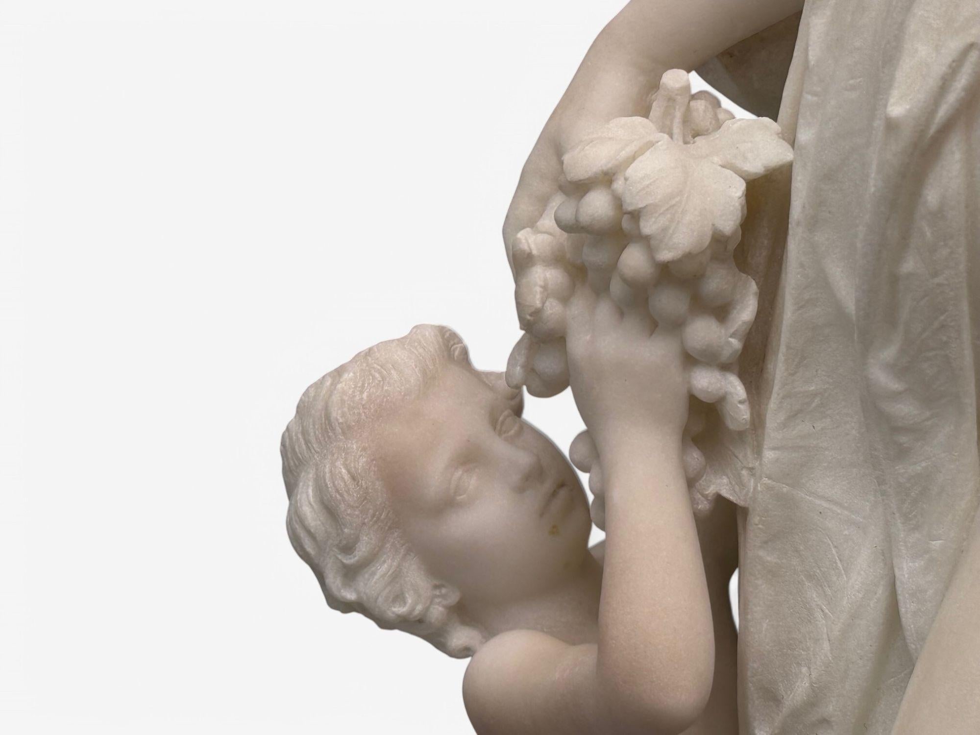Néoclassique, Mère et enfants, sculptures en marbre, Italie, années 1920 en vente 4