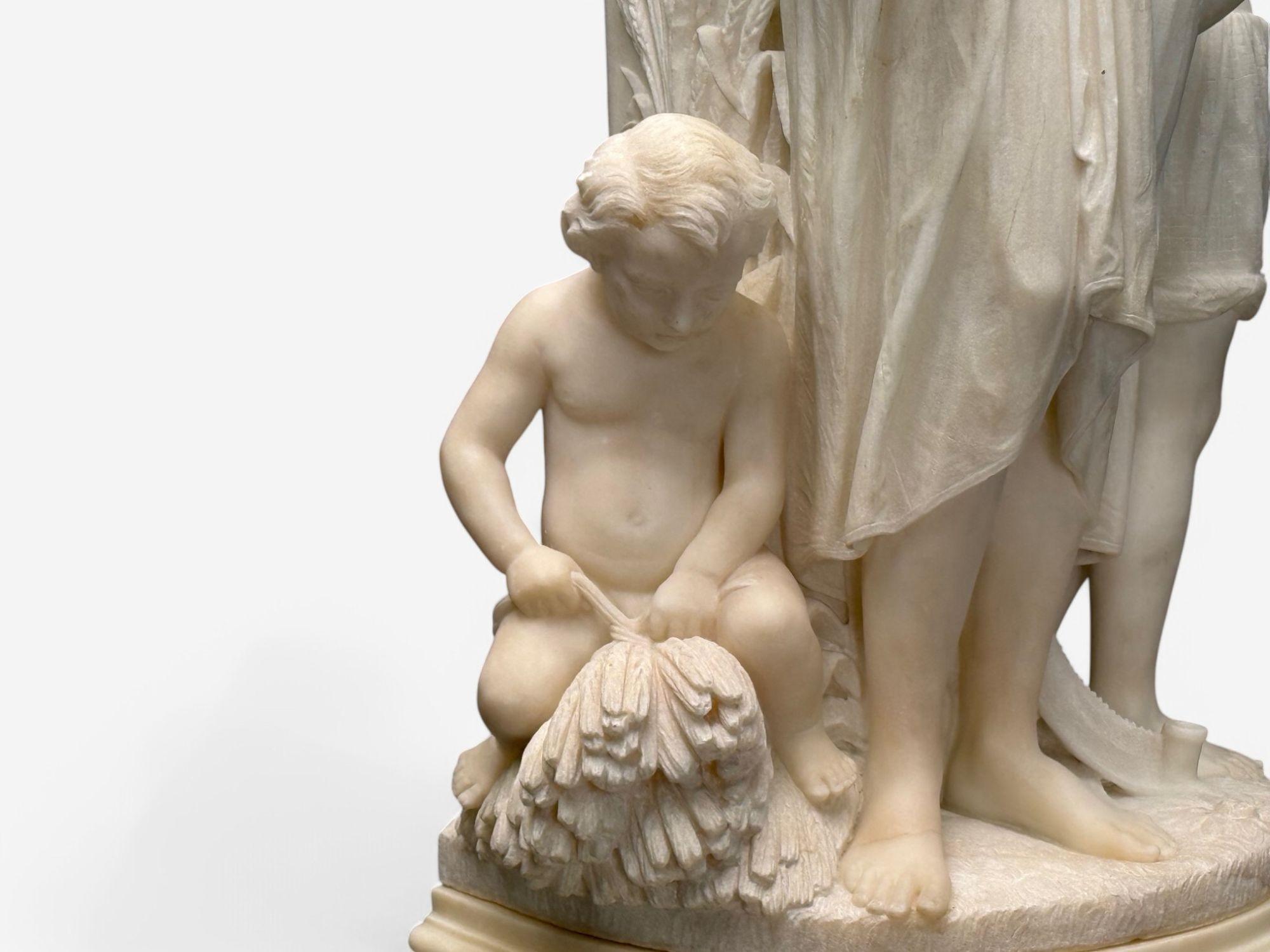 Néoclassique, Mère et enfants, sculptures en marbre, Italie, années 1920 en vente 5