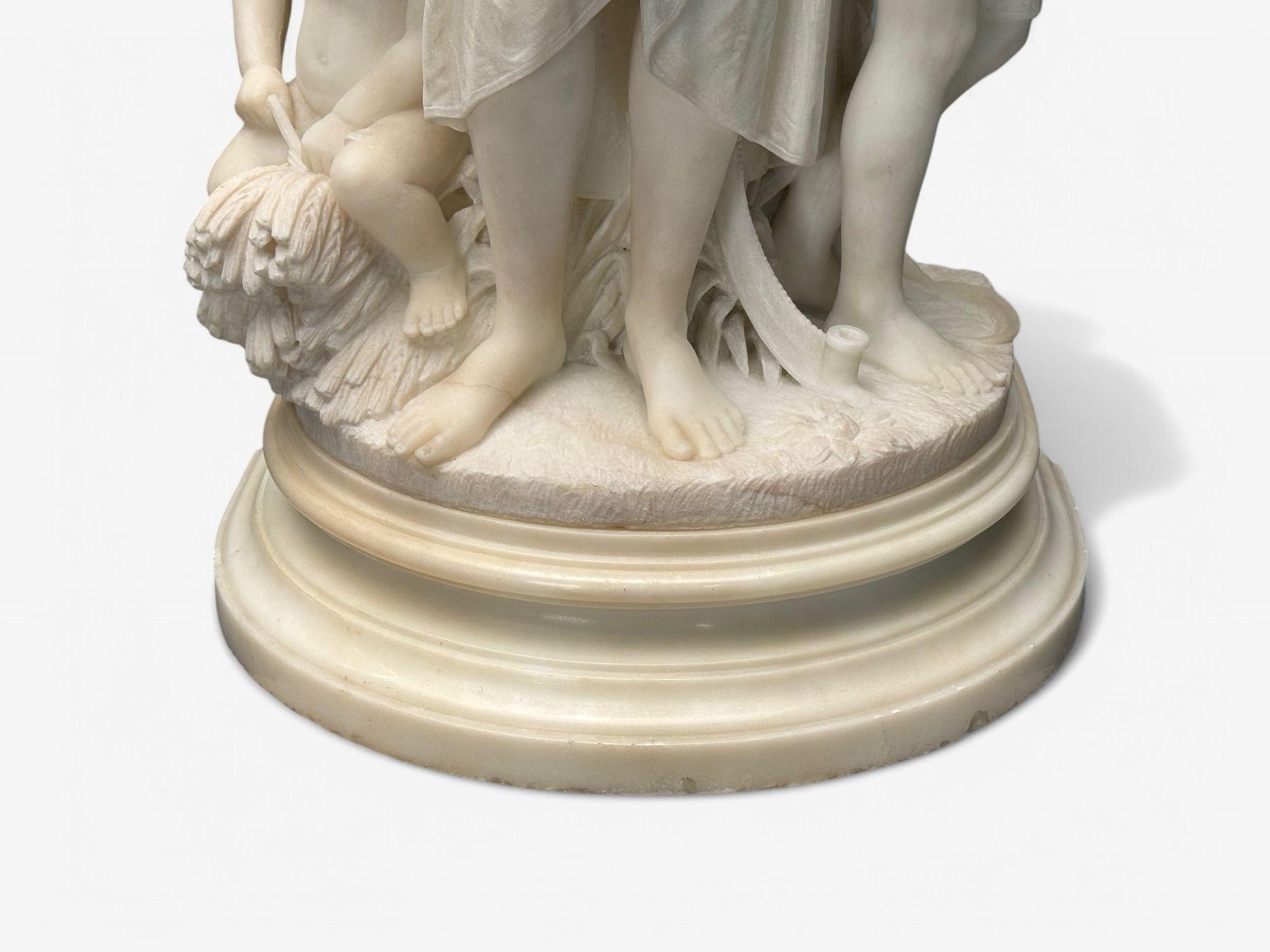 Néoclassique, Mère et enfants, sculptures en marbre, Italie, années 1920 en vente 8
