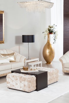 Mesas de centro modernas de mediados de siglo Moulins Terciopelo Capitonné Hecho a mano Greenapple