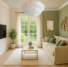 Neoclassical Murano glass flush-mount chandelier