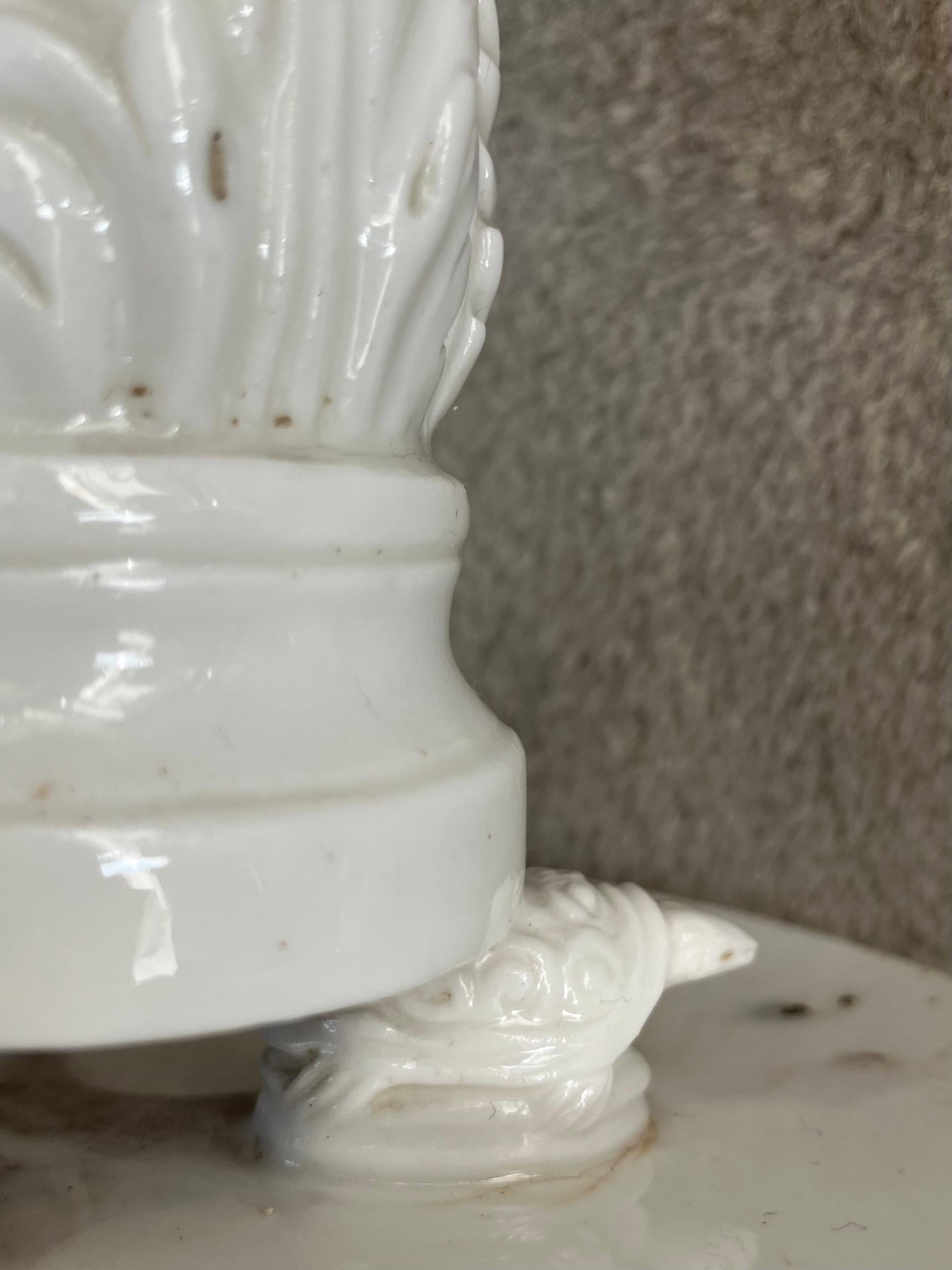 Neoclassical Naples White Porcelain Candlestick For Sale 4
